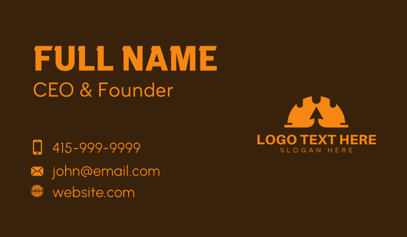 Arrow Construction Hat  Business Card